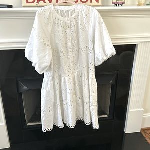 Anthropologie white eyelet dress 👗